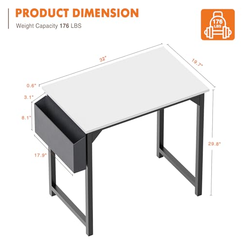 image for Sweetcrispy Computer Desk, Small Office 32 Inch Writing Work Study Kid