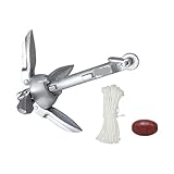 NGBFF Festmacher, 0,7 kg Boots, Klapp mit 65 Fuß Marineseil und Boje for Angeln, Kanus, Jetski, SUP-Board