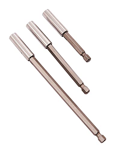Amtech L2210 Magnetic Bit Holders 3 Piece Set 150mm 100mm and 75mm Lengths inch Hex Drive Quick Release Drives