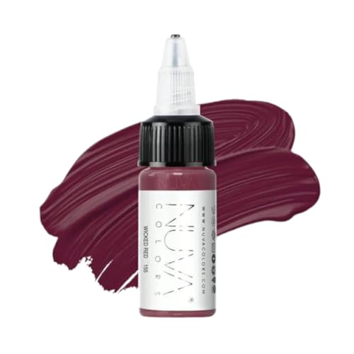 Nuva Colors PMU Lip Pigment, Customizable, Cool Undertone for Lip Blushing & More, Vegan, Made in USA (Wicked Red)