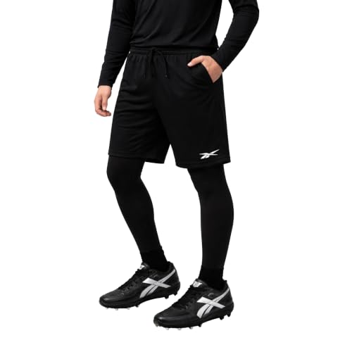 Reebok Boys 2-in-1 Basketball Shorts with Leggings Black