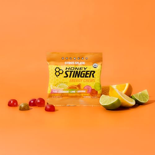Image of Honey Stinger Organic Citrus Splash Energy Chews, Gluten Free & Caffeine Free, for Exercise, Running and Performance, Sports Nutrition for Home & Gym, Pre and Mid Workout, 21.6 Ounces (Pack of 12)
