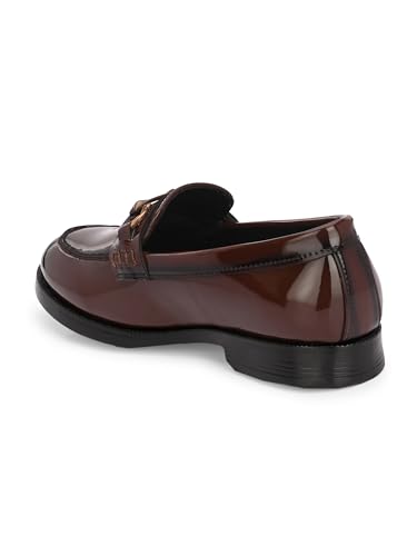 Image of STANPHORD Men Formal Loafer Shoes | Patent Faux Leather Slip-On | Cushioned Insole | Office Business Wedding Lightweight Dress Shoes (TPAL 8019)