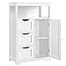 Yaheetech Mueble Baño de Madera Armario Baño con 3 Cajones Mueble Auxiliar de Cocina Estanteria Organizador para Salón Entrada 55x29x86cm