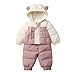 New Upgraded Toddler Hooded Snow Suit Baby Winter Outdoor Activities Kids Infants Thicken Quilted Thermal Fashion Snowsuit （White,12-18Months）
