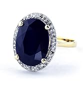 Galaxy Gold GG 14k Solid Gold- White, Yellow and Rose Gold Ring with 6.58 Carat (CTW) Natural Ova...