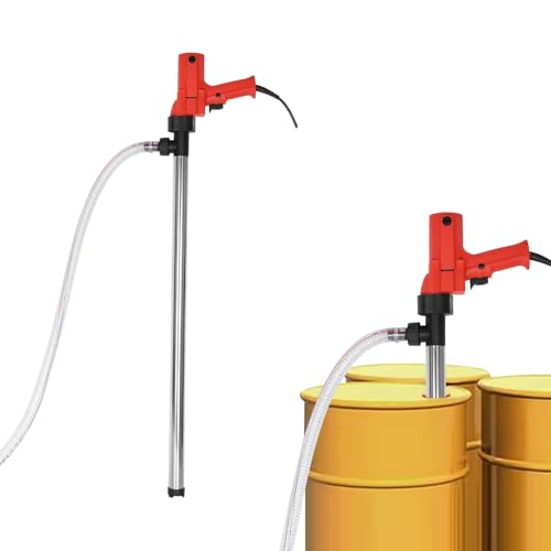 2480W Electric Fuel Transfer Barrel Pump, 110V High Power, Equipped with 91CM Stainless Steel Transfer Pipe and 2M Steel Wire Hose, Suitable for Oil, Lubricating Oil, Water Micro Viscous Liquids