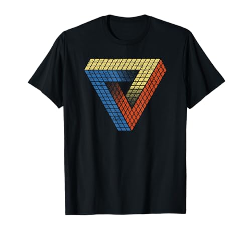 Cube Triangle Optical Illusion T-Shirt