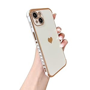 Puninoto Designed for iPhone 13 Case 6.1 Inch,Shockproof Slim Thin Cell Phone Basic Cases with Cute Heart Pattern,Luxury…