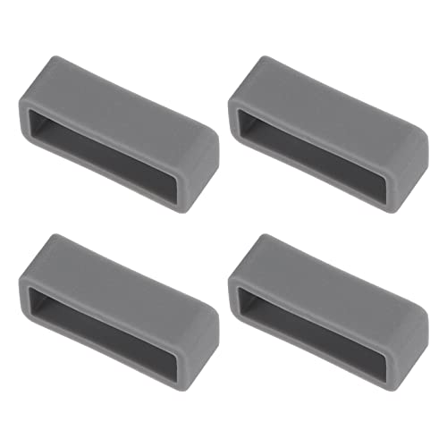 uxcell Watch Band Strap Loops, Rubber Replacement Fastener Rings Silicone Watch Holder Keeper for 22mm Width Watch Band, Deep Gray 4 Pcs
