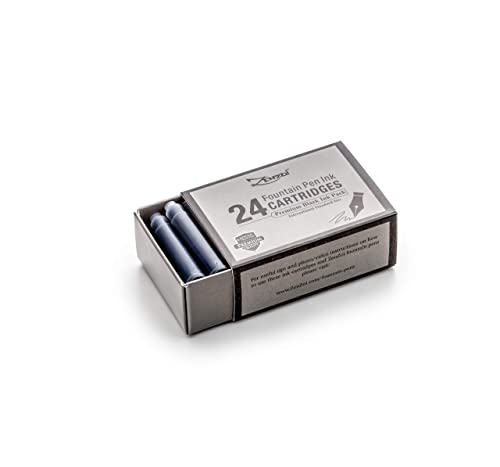 ZenZoi Fountain Pen Ink Cartridge Refills- 24 Bulk Premium Black Case- Professional Grade, International Size, Non-Toxic Ink- Smooth, Blotch-Free Writing for Luxury Pens – German Nibs (Black) - Thumbnail 5