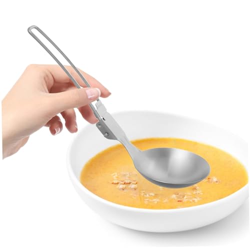 BESPORTBLE 1 Set Outdoor Tableware Serving Utensils Spoon Cookware Ladle Sieve Foldable Shovel Foldable Utensils Camping Cooking Utensils Foldable Cutlery Set of 2 - Image 4