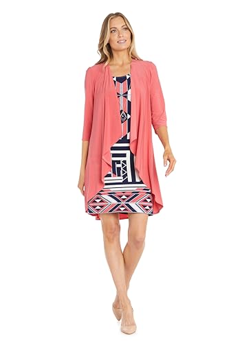 R&M Richards Women's Puff Print Sheath Dress & 3/4 Sleeves
