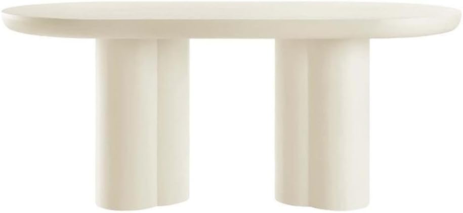 Modway EEI-6764-WHI Caspian 72" Oval Concrete Dining Table, White