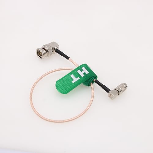 HangTon Right Angle DIN 1.0/2.3 to BNC 3G SDI Cable for Blackmagic Pocket Camera Video Assist Monitor DeckLink Hyperdeck Shuttle ATEM AJA kona, RG179 75 Ohm 60cm