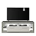Produktbild trendteam smart living - TV-Lowboard Fernsehschrank Fernsehtisch klein - Wohnen - Rock - Aufbaumaß (BxHxT) 150 x 48 x 44 cm - Farbe Stone mit Weiß Hochglanz - 182685035