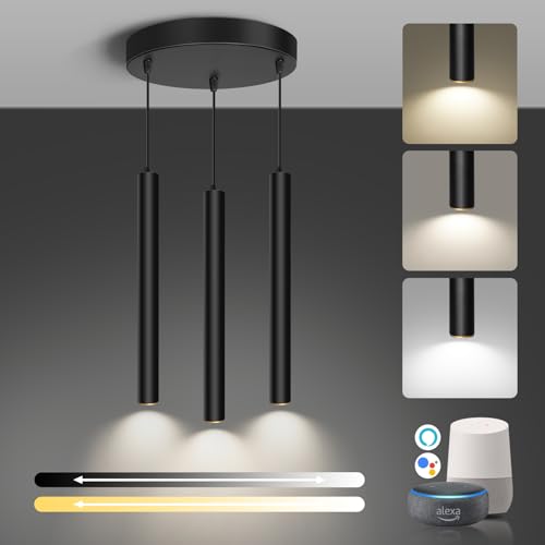 OKELI Modern Smart 3-Light Pendant Light Fixtures Round Pendant Lights