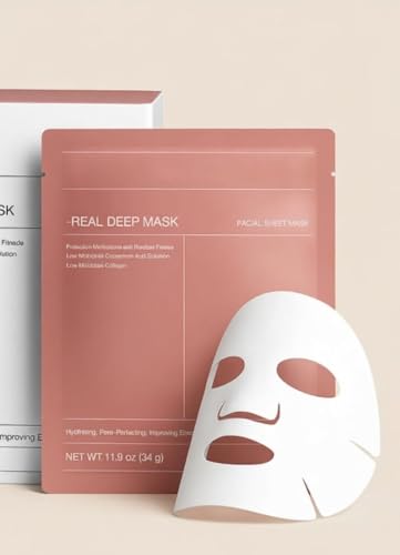 Image of (Pack of 2) Bio-Collagen Real Deep Mask | Korean Collagen Face Mask with Low Molecular Collagen & Hyaluronic Acid | Overnight Hydrating Hydrogel Mask | Pore Minimizing, Wrinkle Reduction, Glass Skin | Paraben-Free