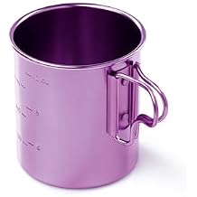 GSI Outdoors Bugaboo Cup - Ultralight Aluminum Camping & Backpacking Mug with Folding Handles - Hot Coffee, Tea, Soup 14oz