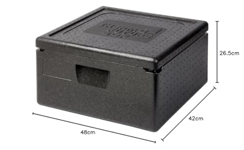 Foto von Thermo Future Box Quadratische Thermobx Kühlbox, Transportbox Warmhaltebox und Isolierbox mit Deckel,35 Liter Pizzabox Family ,Thermobox aus EPP (expandiertes Polypropylen)