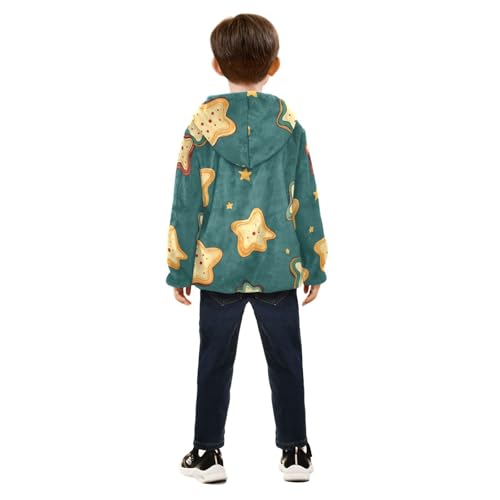 Christmas Cookies Girls Fleece Jacket Girls Fall Jacket Girls Zip Up Hoodie Girls Sherpa Jacket 2-10T4