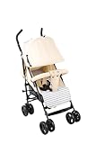 YALION Kinderwagen Buggy Reisebuggy Klein Zusammenklappbar- 5 Liegepositionen, Beinwärmer, Einkaufskorb, Sonnenverdeck, 360° Räder, Kinderbuggy bis 15KG-Beige