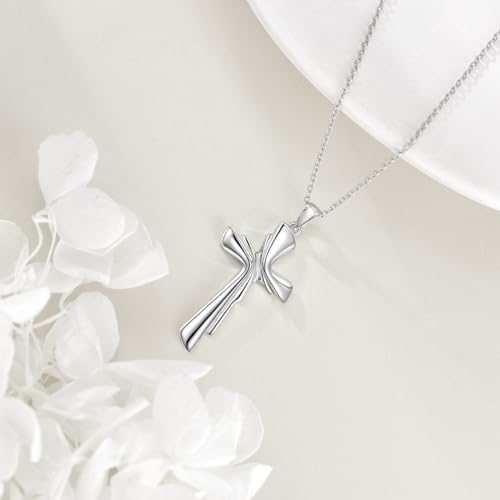 YFN Cross Necklace Sterling Silver Religious Cross Pendant Christian Jewelry Gifts for Women Men3