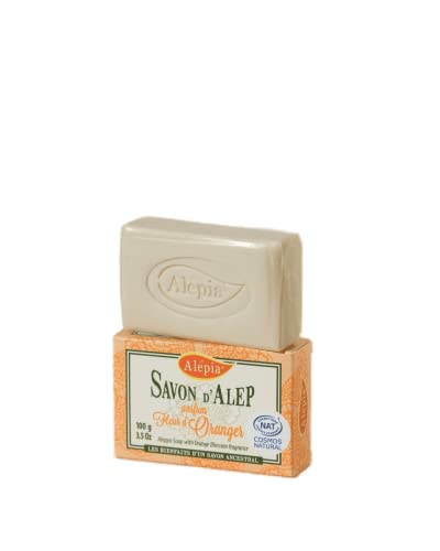 Alepia - Jabón de Alep Prestige perfumado con flor de azahar, lote de 2