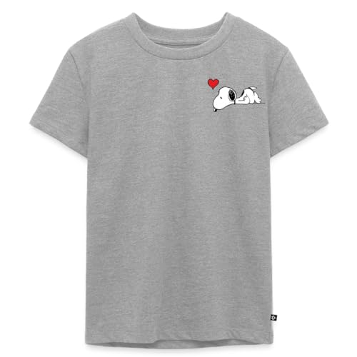 T Shirt Enfant Peanuts Snoopy Motif Poitrine Cœur Vêtement Été