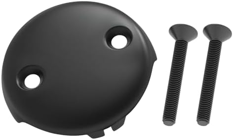 Tub Overflow Cover Black 3-1/8" Two Hole Overflow Drain Cover Matte ...
