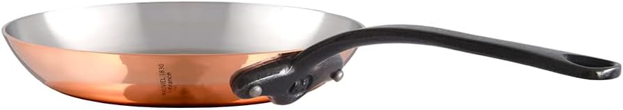 Mauviel M'Heritage 150 CI 1.5mm Polished Copper & Stainless Steel 2-Piece Frying Pan Set, And Cast Iron Handles, Made in France