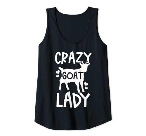 Mujer Crazy Goat Lady Funny Farmer Farm Animal Regalo Camiseta sin Mangas