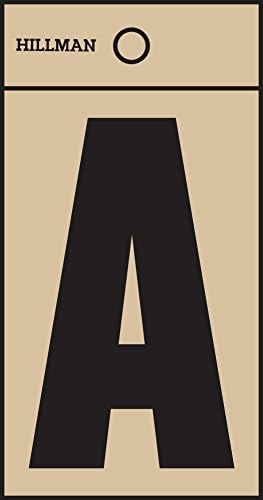Hillman 839240 2 Inches Letter A Square Cut Self Adhesive Sign, Gold and Black Mylar, 2.75x1.5 Inches 1-Sign image 2