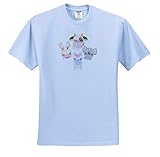 3dRose AMansMall Coronavirus Pandemic - Animal Friends Wearing Mask Watercolor Design, 3DRAMM - Adult Light-Blue-T-Shirt 2XL (ts_342308_54)
