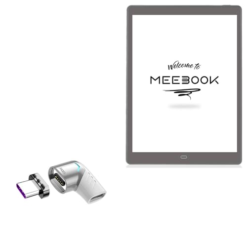 BoxWave Adapter Compatible with Boyue Likebook eReader P10 (10 in) - MagnetoSnap PD Angle Adapter, Magnetic Charging Connector Device Saver - Metallic Silver