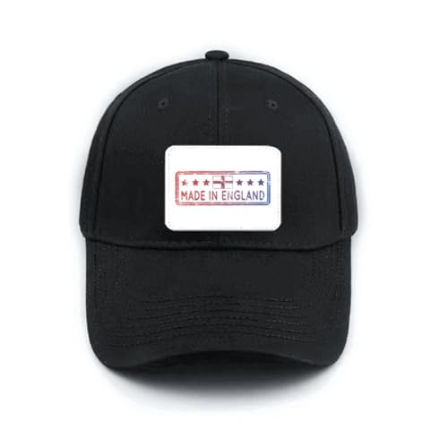 Casquette de baseball noire ajustable avec motif drapeau du Royaume-Uni pour adulte