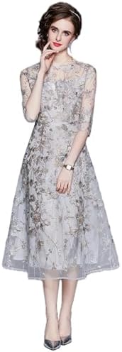Amazon | [EightSTAR Dress] パーティードレス 刺繍 結婚式 フォーマル