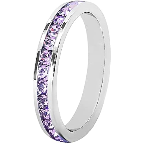 Bosvision Muses Art Design Birthstone Eternity Band Ring