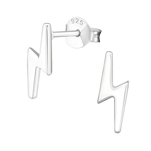 Orecchini A Perno Thunderbolt In Argento Sterling 925, Gioiello Unisex Minimal, Regalo In Confezione Originale, Piccola Dimensione 4x11 Mm - 2