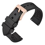 [ANNEFIT] フルオロラバー時計バンド 23mm フッ素ゴム腕時計ベルトQuick Release ブラック