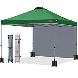 MASTERCANOPY Durable Pop-up Canopy Tent with 1 Sidewall (10'x10',Forest Green)