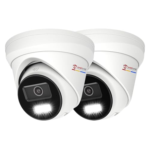 Anpviz 2 Pack 5MP PoE IP Wired Security Camera Outdoor