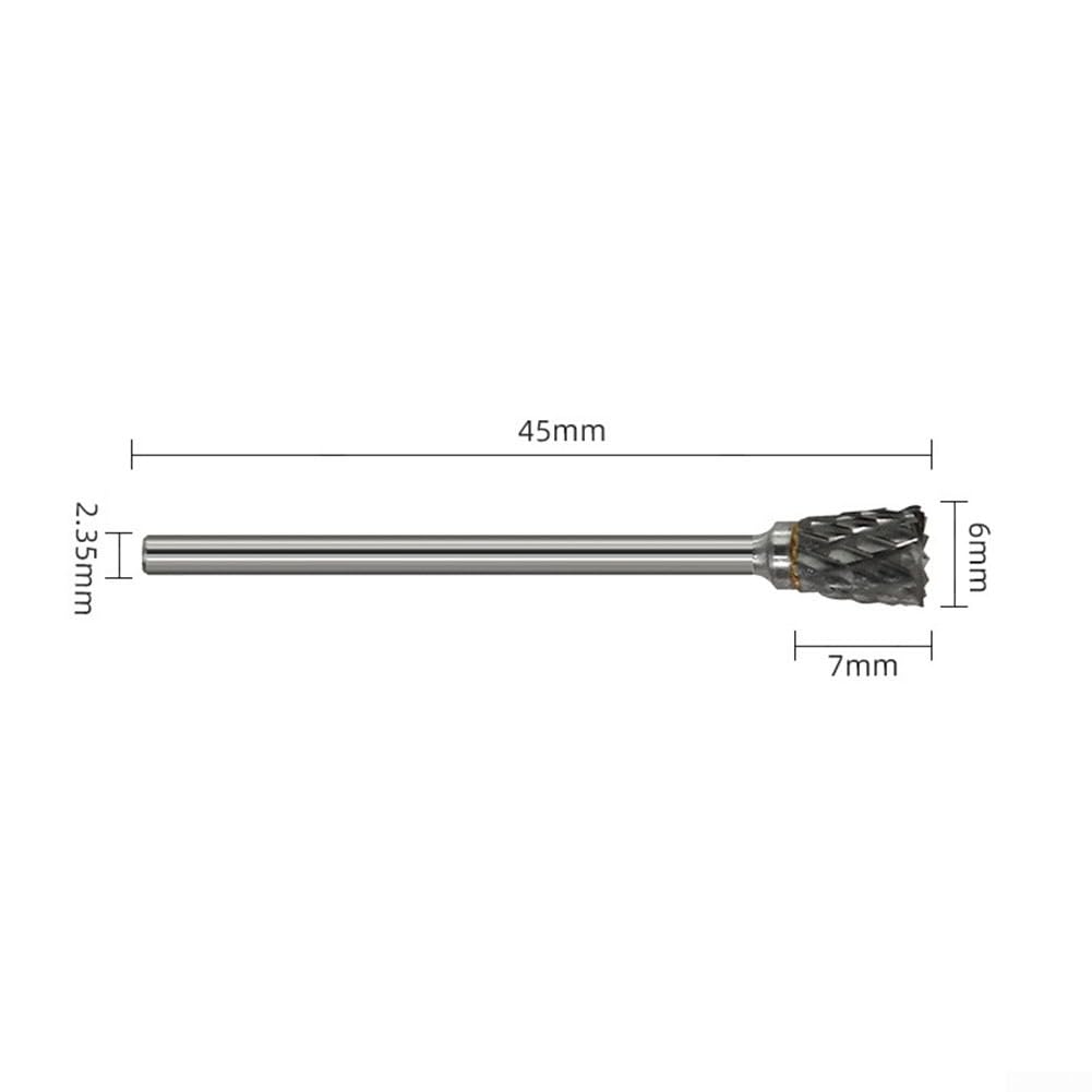 Punta per trapano rotante con gambo da 2,35 mm per rettifica e fresatura di metalli, compatibile con utensili rotanti, pezzo unico per intaglio di precisione su metallo, plastica, pietra, legno (B)