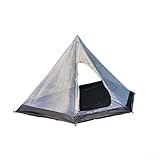 Tienda de campaña de invierno resistente con gato de estufa incombustible, yurta espaciosa para 2-4 personas en marrón (tienda interior gris)