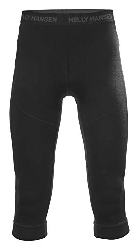 Helly Hansen Women's HH LIFA Merino Wool Lightweight 2-Layer Moisture Wicking Tech 3/4 Length Thermal Baselayer Pant, 990 Black, Small