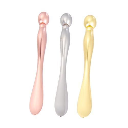 Ipetboom 3Piezas Cuchara De Masaje Para Crema De Ojos De Aleación De Zinc De Colores y Herramienta De Belleza Para Aliviar La Fatiga Ocular y Mejorar
