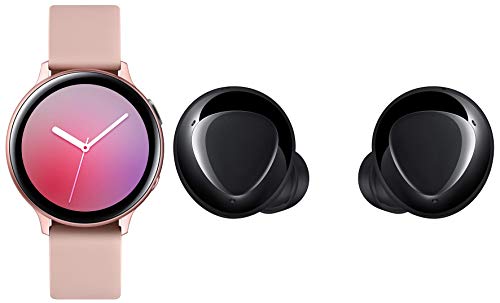 Image of Samsung Galaxy Watch Active 2 (Bluetooth, 44 mm) - Gold, Aluminium Dial, Silicon Straps with Buds+