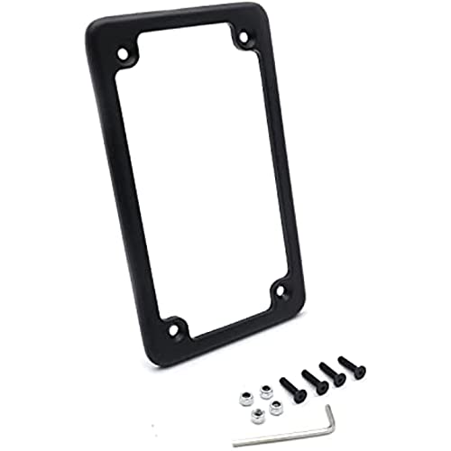 Image of Motorcycle License Plate Frames, Flat Bracket Tag Holder 7 Inches x 4 Inches, Universal Chrome License Plate Frame Exterior Accessories,Black