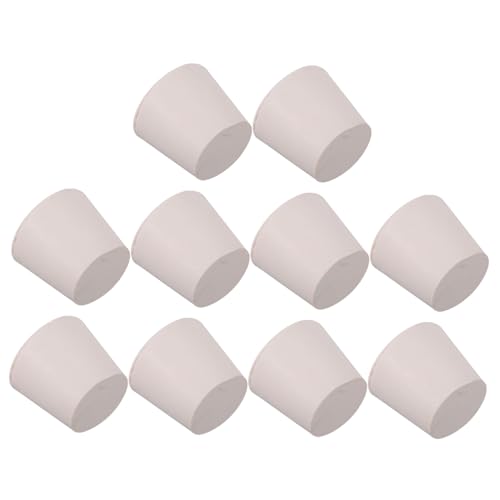 KICHOUSE 10pcs Rubber Stopper Laboratory Bottle Stoppers Bottle Hole Stopper Test Tube Plugs Laboratory Bottle Stopper Plug Laboratory Tube Plug Bottle Plugs Science Test Tube Plug White