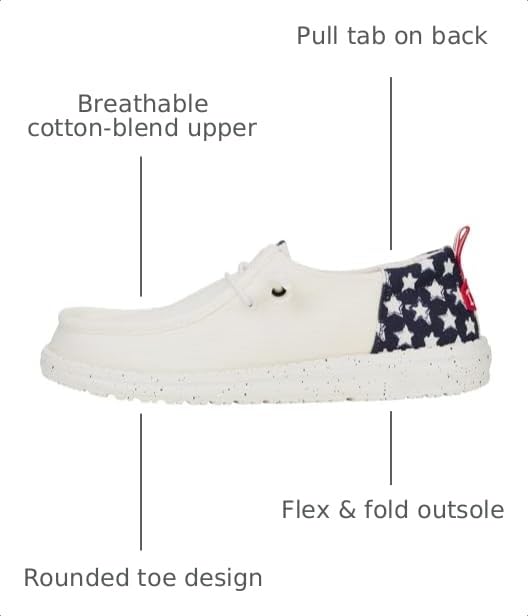 Image of HEYDUDE Wendy Funk Americana Stars, Women's Shoes, Women's Slip-on Loafers, Comfortable & Light-Weight